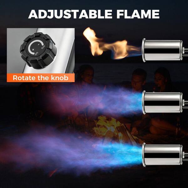 Lynzavix Adjustable Propane Torch Metal Gray Finish with Heat