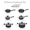 Cook N Home Stay Cool Handle 15-Piece Aluminum Nonstick Cookware Set in  Black NC-00296 - The Home Depot