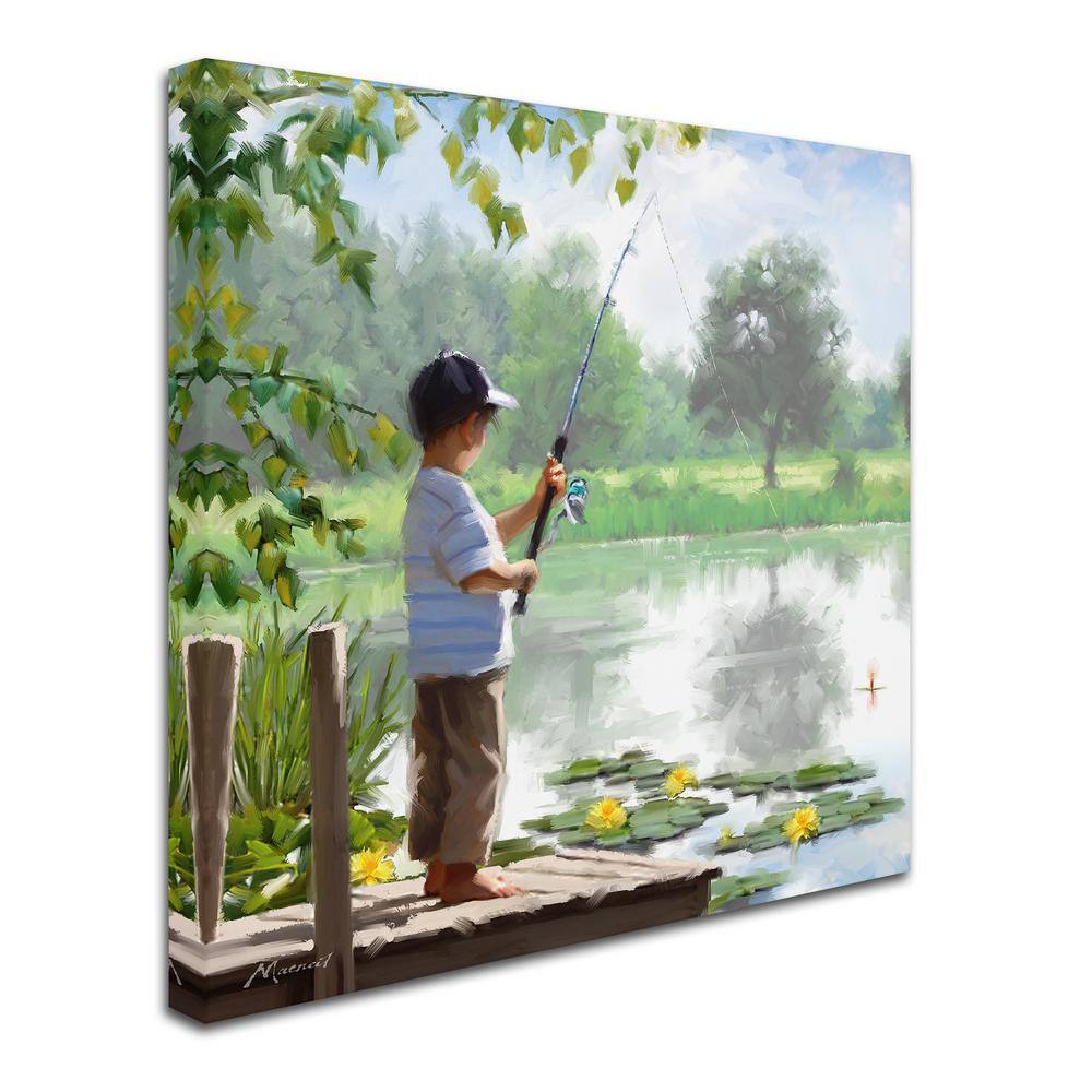 Boy Fishing on a Summer Day Canvas Art