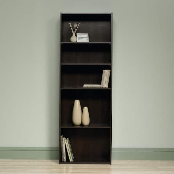 71.18 in. Cinnamon Cherry Faux Wood 5-shelf Standard Bookcase with Adjustable Shelves