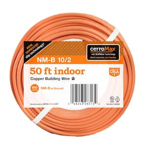 50 ft. 10/2 Orange Solid CerroMax SLiPWire Copper NM-B Wire