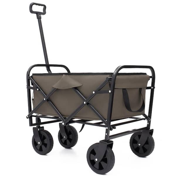 maocao hoom Foldable Wagon Cart Beach Wagon Heavy Duty Utility Cart Utility Wagon Grocery Cart Supports 225 lbs. Serving Cart