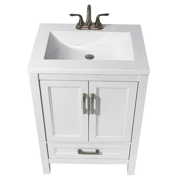 Amlu Rno 25 In Bath Vanity White With Cultured Marble Top Basin Sl24wh T25wh The Home Depot - 25 Inch White Bathroom Vanity Top Amlu Rno 25 In Bath Vanity White With Cultured Marble Top Basin Sl24wh T25wh The Home Depot - 25 Inch White Bathroom Vanity Top