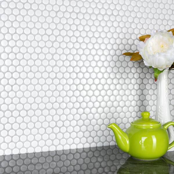 Merola Tile Metro Penny Matte White 9-3/4 Inch X 11-1/2 Inch Porcelain Mosaic Tile (8.0 Sq... | The Home Depot Canada