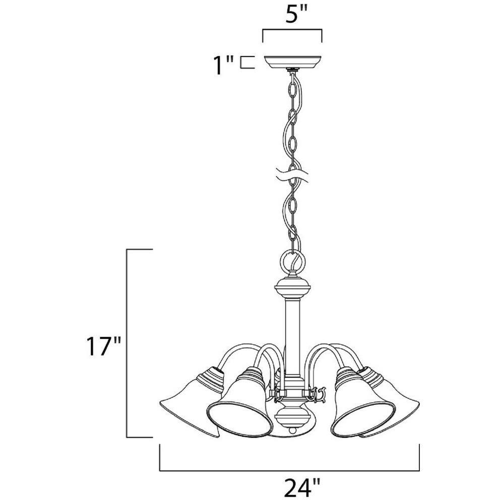 Satin Nickel 5-Light Mini Chandelier with Frosted Glass Shades