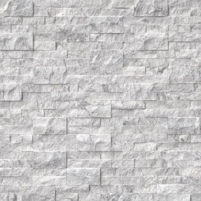 Arabescato Carrara Splitface Ledger Panel 6 in. x 24 in. Marble Wall Tile (10 Cases/60 sq. ft./Pallet)