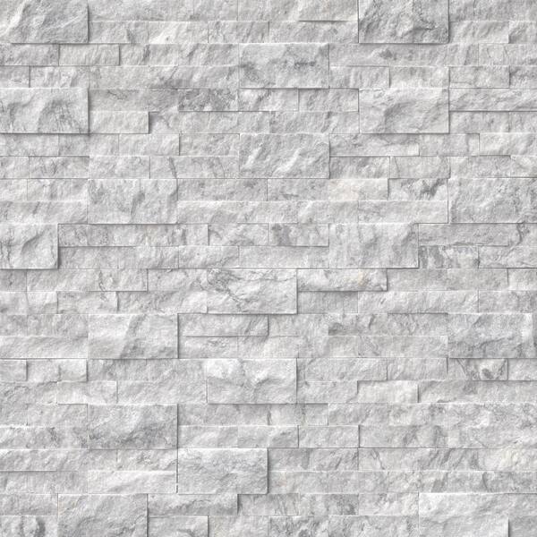 MSI Arabescato Carrara Split face Ledger Panel 6 in. x 24 in. Textured Marble Wall Tile (6 sq. ft./Case)