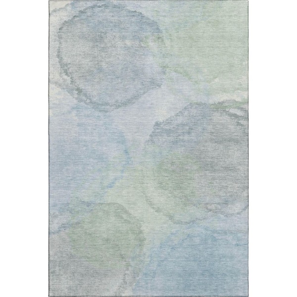 Mayfield Premium Machine Washable Abstract AMF2443 Sky 9 ft. x 12 ft. Area Rug