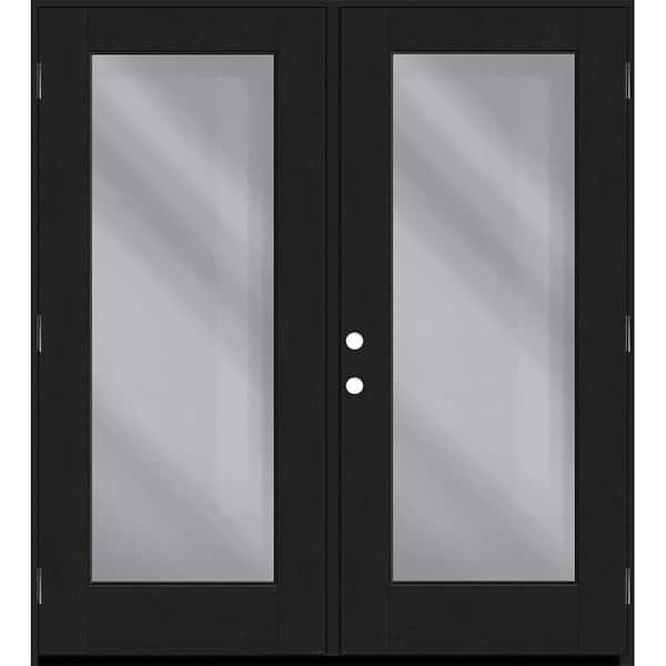 Regency 72 in. x 80 in. Full Lite Clear Glass Onyx LHOS Stained Fiberglass Retro Patio Door with 4 in. Jamb