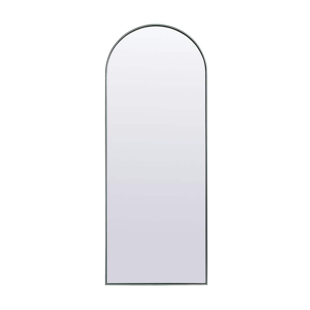 Simply Living 28 in. W x 74 in. H Arch Metal Framed Silver Full Length Mirr