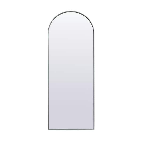 Unbranded Simply Living 28 in. W x 74 in. H Arch Metal Framed Silver Full Length Mirror