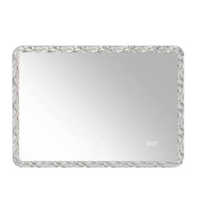 38.5 in. x 25 in. Wall Mounted Silver Smart Glass Bathroom Mirror with Acrylic Frame and LED Lights