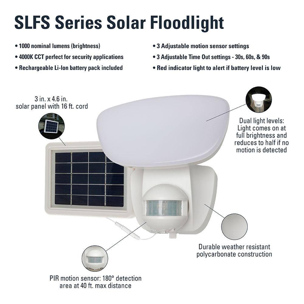 White Solar LED Security Flood Light with Motion Sensor
