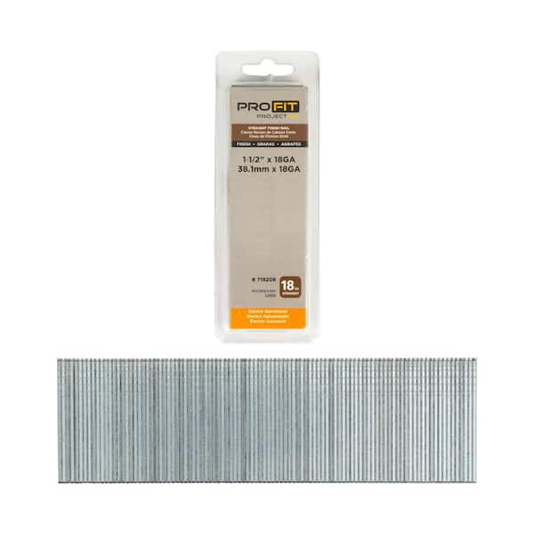 1-1/2 in. x 18GA Straight Electrogalvanized Collated Brad Nails (1000-Per Box)