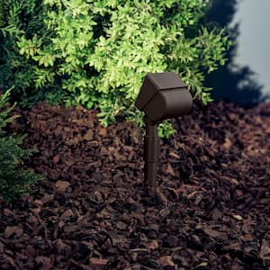 Low Voltage Textured Architectural Bronze Hardwired Mini Landscape Flood Light with No Bulbs Included