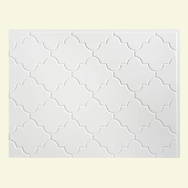 Monaco 24.25 in. x 18.25 in. Vinyl Backsplash in Gloss White