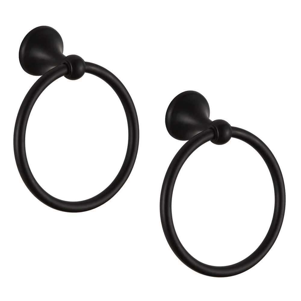 2-Pack L 6.3 in. x D 3.15 in. x H 7.48 in. Wall Mounted Towel Ring in Matte Black Durable Zinc Alloy and Stainless Steel price history on PriceWatchPro