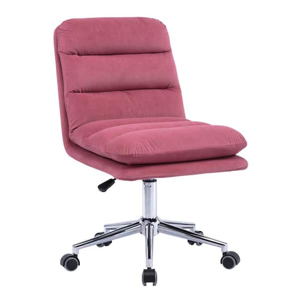 Pink Fabric Task Chair Without Arms, Task Chairs Without Arms