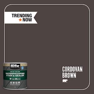 8 oz. #SC-104 Cordovan Brown Solid Color Waterproofing Exterior Wood Stain and Sealer Sample