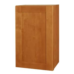 Newport 18 in. W x 12 in. D x 30 in. H Assembled Plywood Wall Kitchen Cabinet in Cinnamon with Soft Close