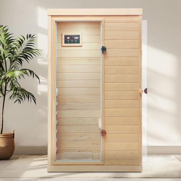 1-Person Sauna with LCD Display, Touch Control, Bluetooth and LED Reading Lights