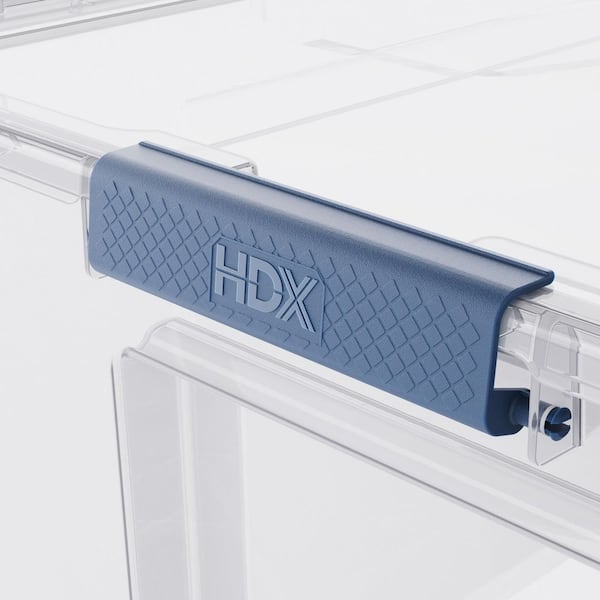 HDX 136 qt. Clear Latching Vista Stack Storage Tote 999-VS-136-HDX