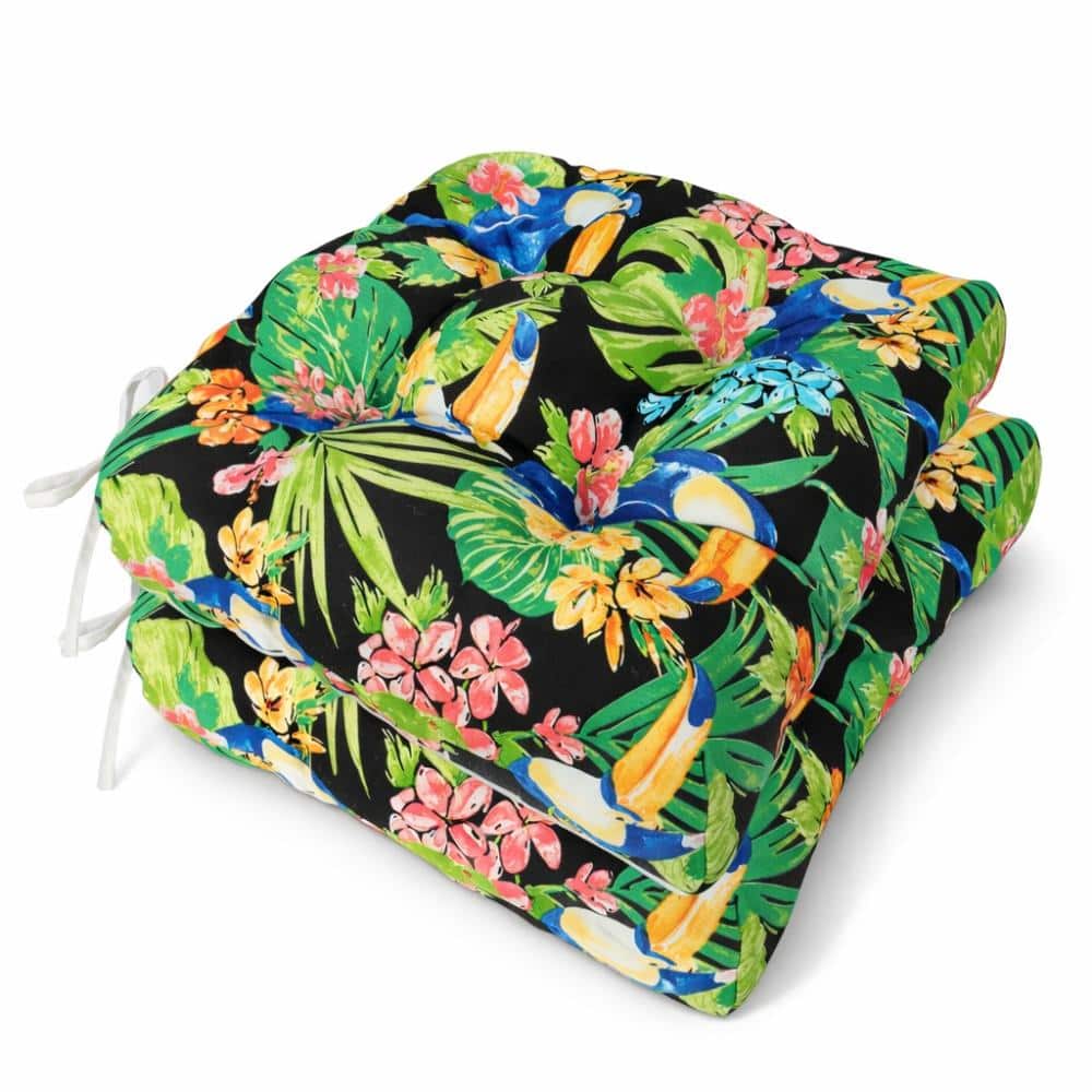 Outdoor Chair Cushions Set of 8, 19 x 19 x 4 Inch Waterproof Tufted Seat Cushions with Ties, Forest Green price history on PriceWatchPro