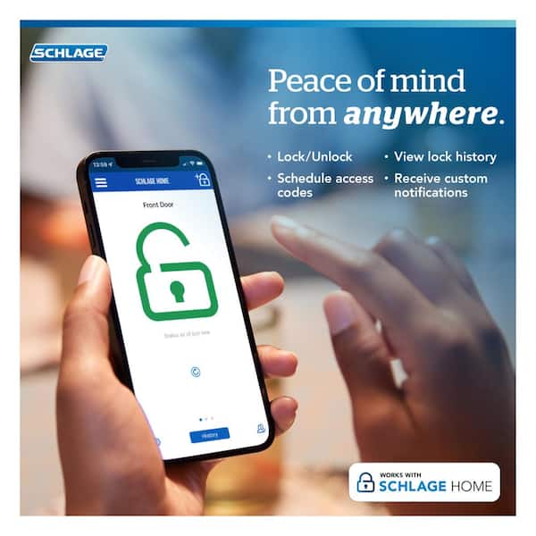 Schlage - Camelot Satin Nickel Electronic Encode Plus Smart WiFi Deadbolt with Alarm