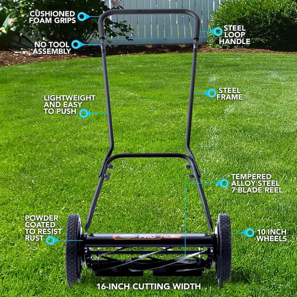 Scotts 16 in. 7-Blade Manual Walk Behind Reel Lawn Mower 2607-16S