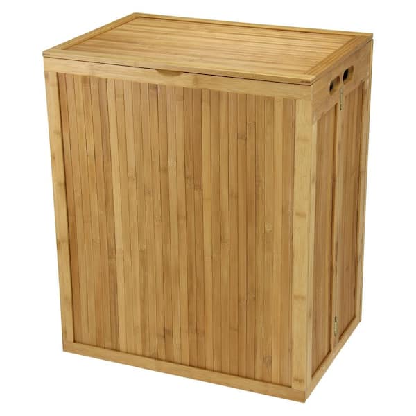 HOUSEHOLD ESSENTIALS Natural Bamboo Hamper with Lid