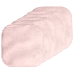 Pink, Honeycomb Memory Foam Square 16 in. x 16 in. Non-Slip Back Chair Cushion (6-Pack)