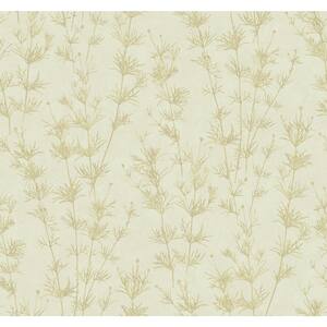 Climbing Weeds Metallic Gold and Pearl Paper Strippable Roll (Covers 60.75 sq. ft.)