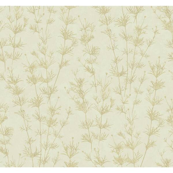 Seabrook Designs Climbing Weeds Metallic Gold and Pearl Paper Strippable Roll (Covers 60.75 sq. ft.)