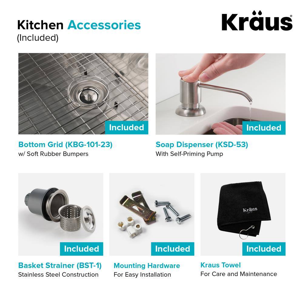 23" Matte Black Stainless Steel Undermount Kitchen Sink with Faucet