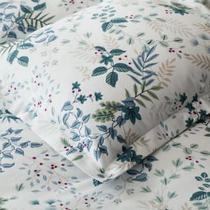 Company Cotton Verde Floral Flannel Sham