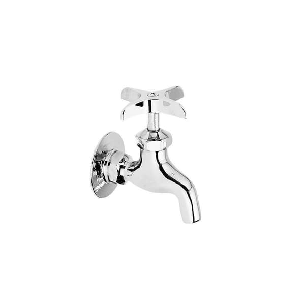 Commercial 1 Handle Service/Utility Wall Mount Faucet in Plain Chrome