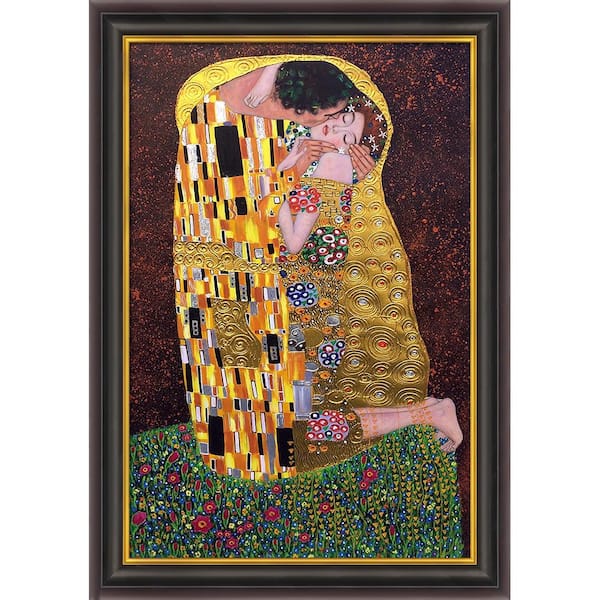 LA PASTICHE The Kiss (Luxury Line) by Gustav Klimt Opulent Framed Abstract Oil Painting Art Print 30 in. x 42 in.
