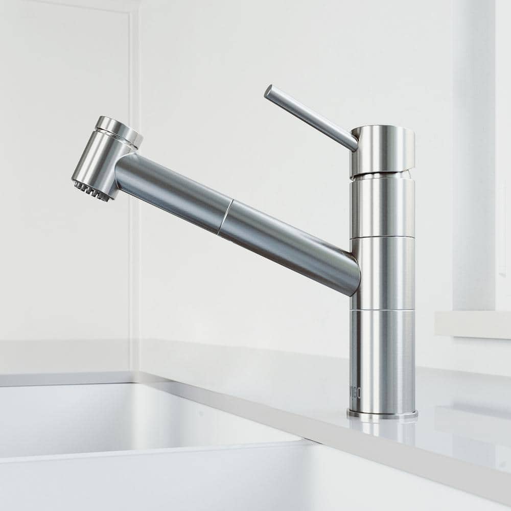 Stainless Steel Modern Pull-Out Spray Kitchen Faucet