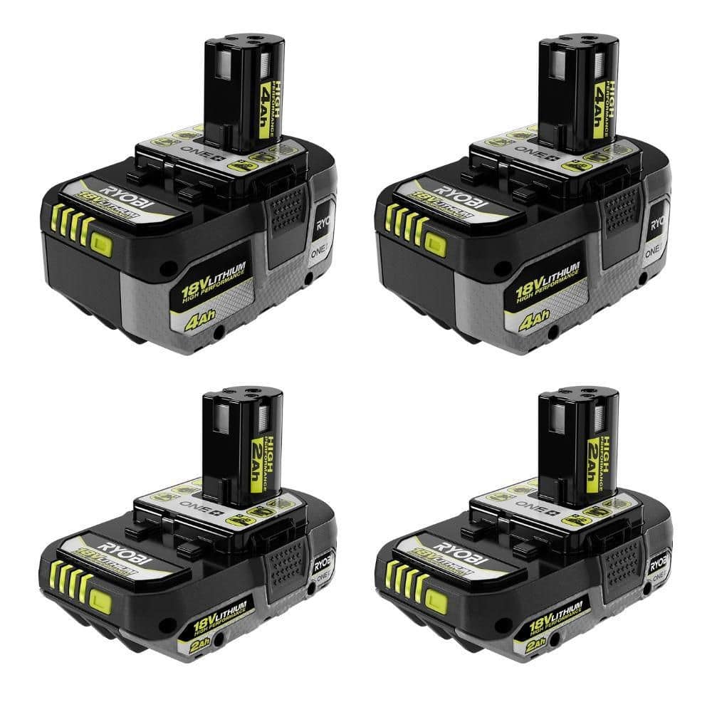 ONE+ 18V HIGH PERFORMANCE Lithium-Ion 4Ah Battery (2-Pack) with ONE+ 18V HIGH PERFORMANCE 2Ah Compact Battery (2-Pack) price history on PriceWatchPro
