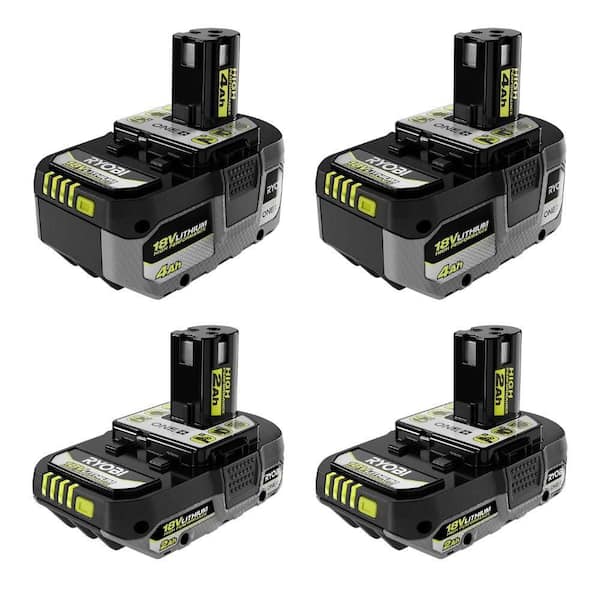 RYOBI バッテリー 2つ RYOBI ONE+ 18V Lithium-Ion 2.0 Ah Compact Battery (4-Pack) PBP2006