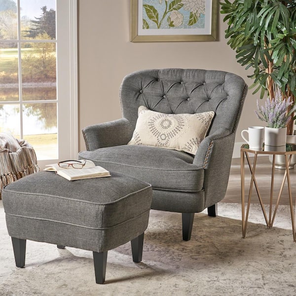 tafton tufted fabric club chair with ottoman by christopher knight home