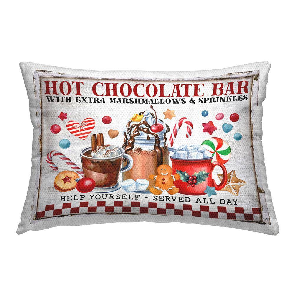 Hot Chocolate Bar Red Rectangular Outdoor Throw Pillow price history on PriceWatchPro