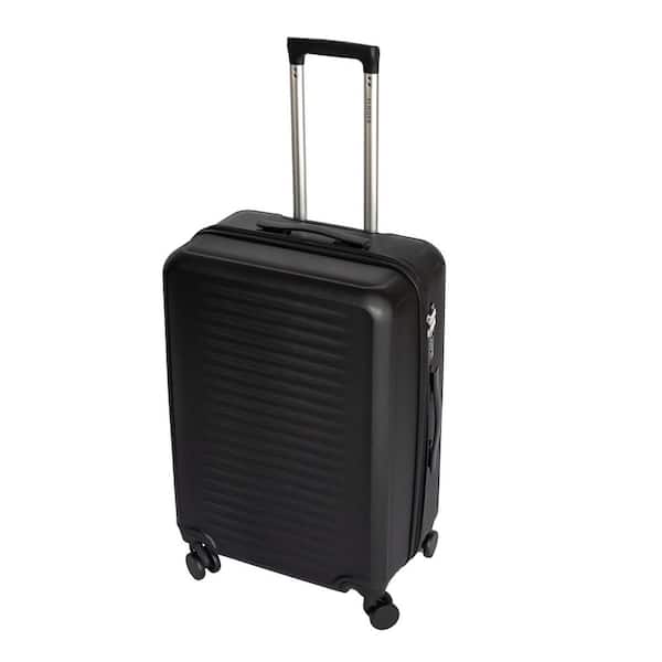 LIVACA 3-Piece Black ABS Plastic Hardside Spinner Luggage Set with