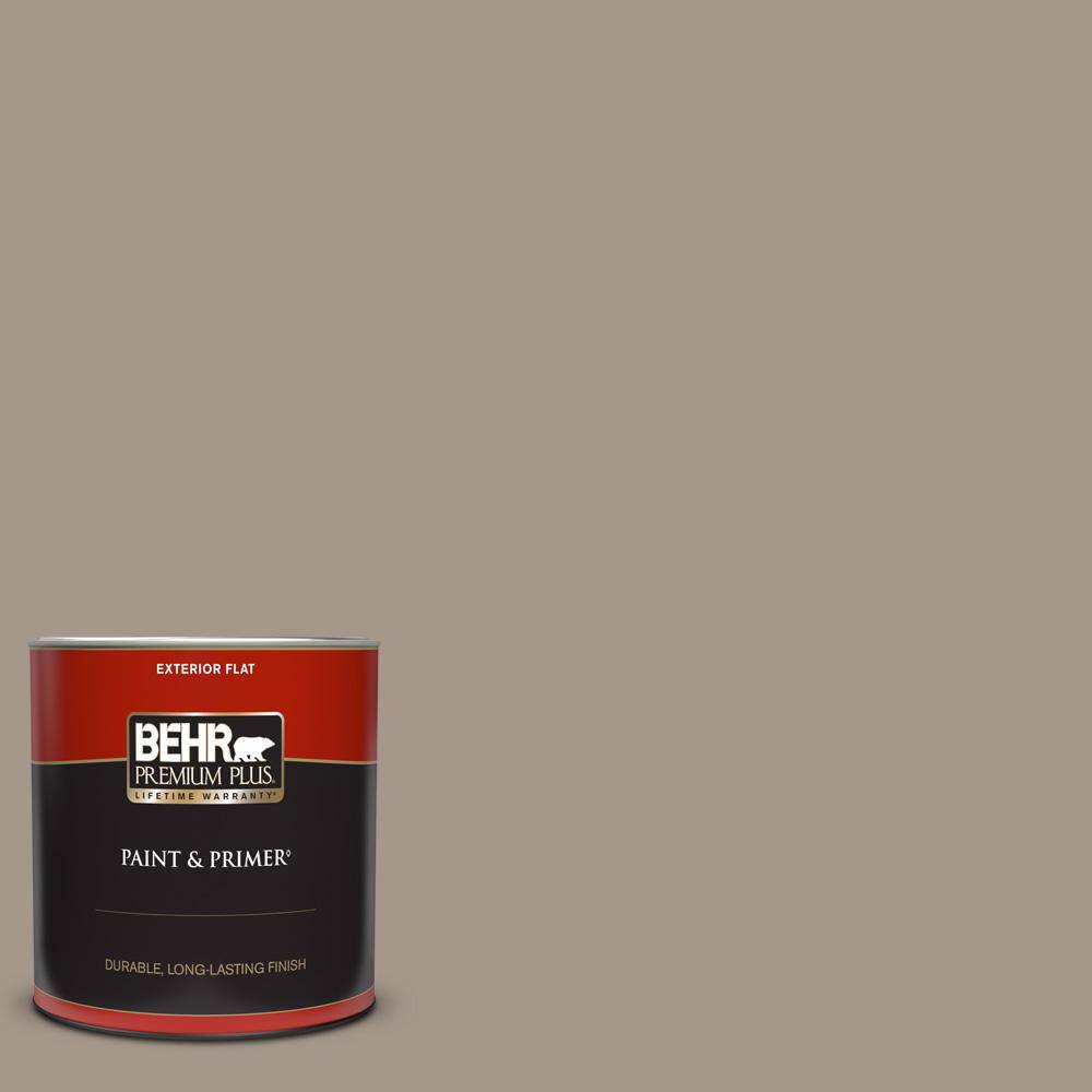 BEHR PREMIUM PLUS 1 qt. N2204 Shiitake Flat Exterior Paint & Primer