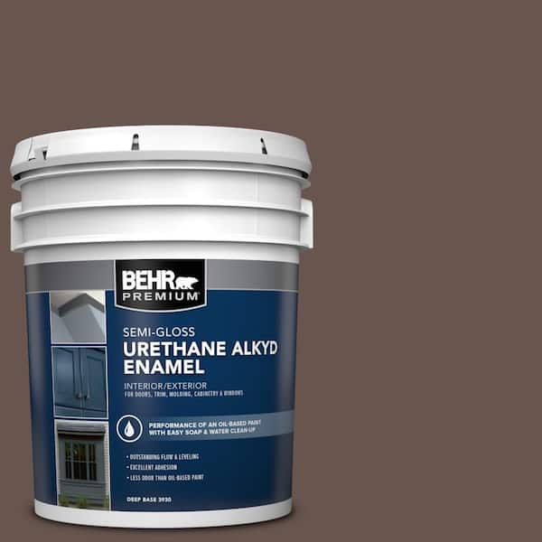 BEHR PREMIUM 5 gal. Home Decorators Collection #HDC-CL-13A Library Leather Urethane Alkyd Semi-Gloss Enamel Interior/Exterior Paint