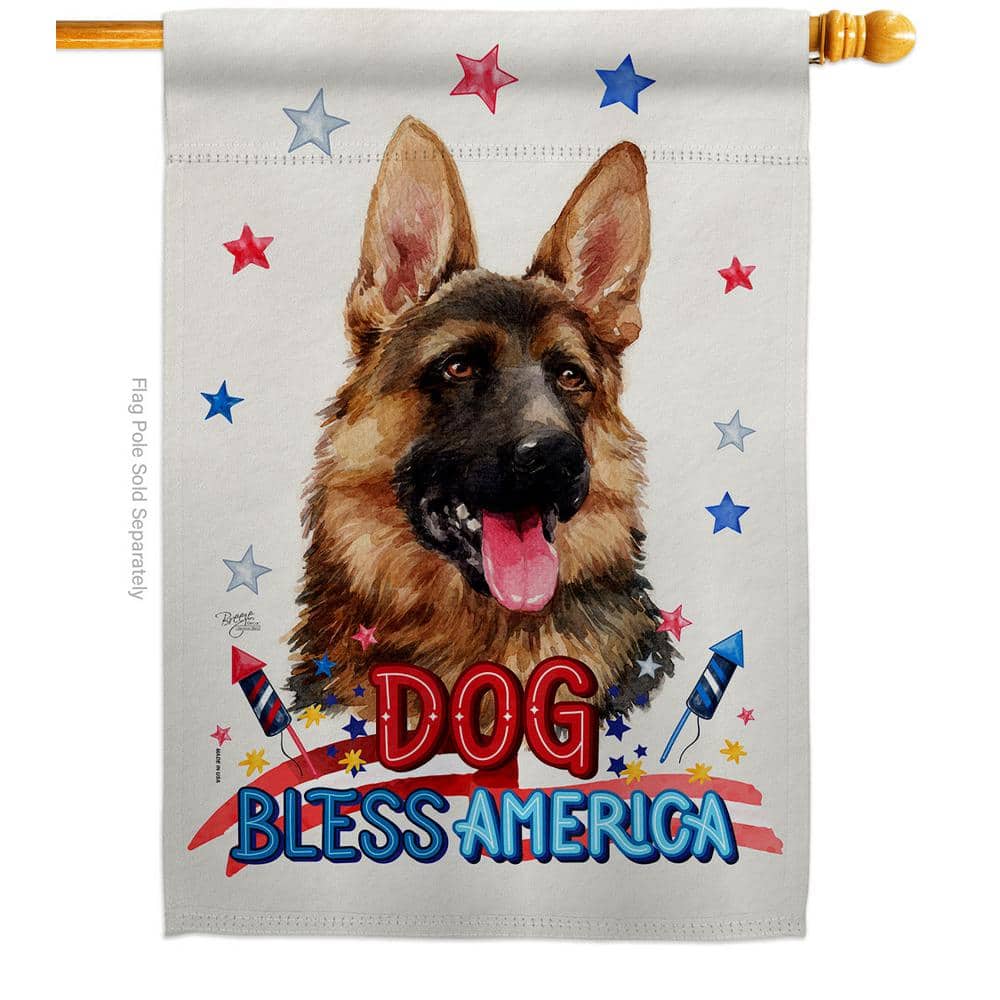 Breeze Decor 28 in. x 40 in. Patriotic German Shepherd Dog House Flag  Double-Sided Animals Decorative Vertical Flags HDH120154-BO The Home Depot