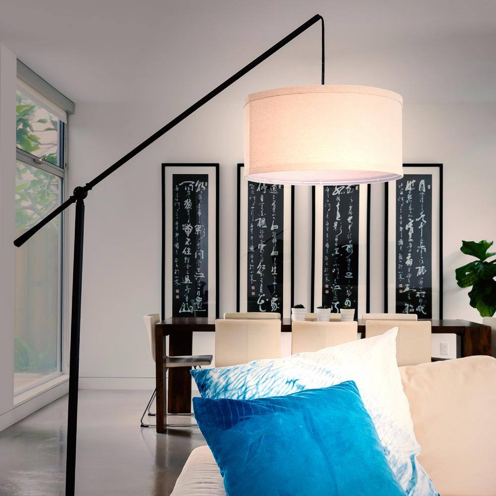 Hudson Kids' Adjustable Black Arc LED Floor Lamp, 70" Height