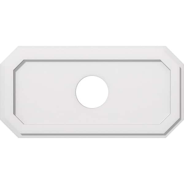 Ekena Millwork 28 in. W x 14 in. H x 5 in. ID x 1 in. P Emerald Architectural Grade PVC Contemporary Ceiling Medallion