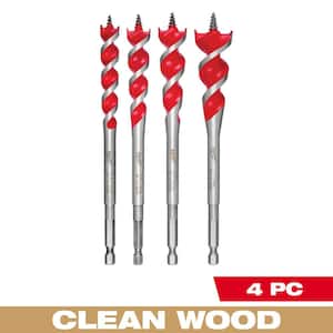 SPEED FEED Auger Wood Drilling Bit Set (4-Piece)
