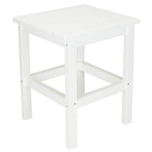 Icon White Square Plastic Outdoor Side Table